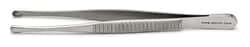 World Precision Instrument Russian Forceps, 15.25 cm, 7mm Serrated Oval Tip