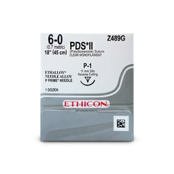 Med Vet International Ethicon PDS II Suture, Size 6-0, P-1, 18"", 12/Box,