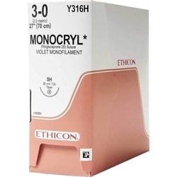 Med Vet International Ethicon Monocryl Suture, Size 3-0, SH, 27
