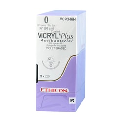 Med Vet International Ethicon Coated Vicryl Plus Antibacterial Suture, Size 0, CT-1, 36