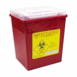 Med Vet International Sharps Container, 2 Gallons, Locking Top Flap, Polypropylene,