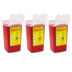 Med Vet International Sharps Container, 1 Quart, 3/Pack