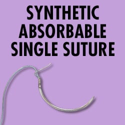 Med Vet International Synthetic Absorbable Suture size 2-0 with Cutting Needle Each