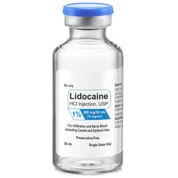 Med Vet International 1% Lidocaine Injection, 30mL Single Dose Vial, Preservative