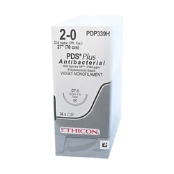 Med Vet International Ethicon PDS Plus Antibacterial Suture, Size 2-0,