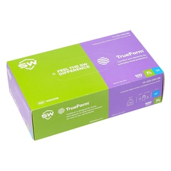 Med Vet International SW TrueForm TF-95RB Royal Blue X-Large Powder Free Disposable Gloves - Medical Exam Grade - 9.5 in Length - Textured Fingers Finish - 3.1 mil Thick - N301345, 100/Box