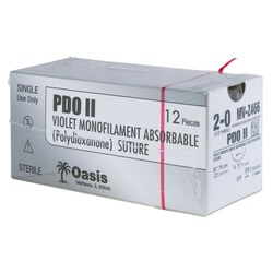 Med Vet International Oasis PDO Suture, Size 2-0, with NCP-1 Needle, 12/Box