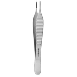 Med Vet International&nbsp;Miltex MeisterHand Adson Dressing Forceps, 4.75in, Delicate, Serrated, German, MH6-118