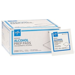 Med Vet International Medium 2-ply alcohol prep pad, 200/Box, Quantity: