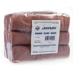 Med Vet International Brown ""Cling"" Gauze, 3""x5 yds., J0192A, dozen/pk,