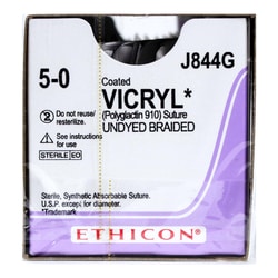 Med Vet International Ethicon Vicryl Polyglactin 910 Suture, Size 5-0, PC-3, 18in, Undyed, 12/Box