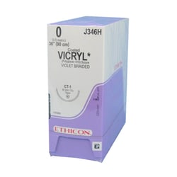 Med Vet International Ethicon Vicryl Suture, Size 0, CT-1, 36
