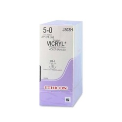 Med Vet International Ethicon Vicryl Suture, Size 5-0, RB-1, 27", 36/Box