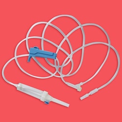 Med Vet International&nbsp;IV Administration Set, Sterile, 60dr/mL, 72in with Injection Site, Luer Slip