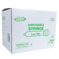 Med Vet International&nbsp;AHS Syringes, 20mL Luer Slip, 50/Box, AH20S