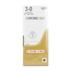 Med Vet International Ethicon Chromic Gut Suture, Size 3-0, CT-2, 27"",