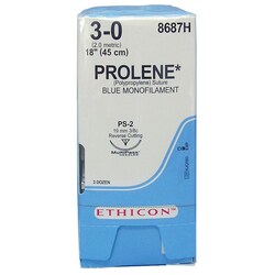 Med Vet International Ethicon Prolene Polypropylene Suture, 3-0, PS-2,
