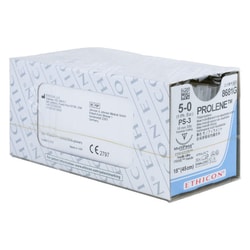 Med Vet International Ethicon Prolene Polypropylene Suture, Size 5-0, PS-3,