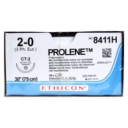 Med Vet International Ethicon Prolene Polypropylene Suture, Size 2-0, CT-2,