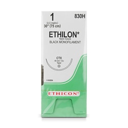 Med Vet International Ethicon Ethilon Nylon Suture, Size 1, CTX, 30in,