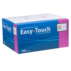 Med Vet International EasyTouch U-100 Insulin Syringes, 1ml, 28G x 0.5in,