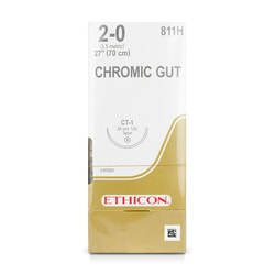 Med Vet International Ethicon Chromic Gut Suture, Size 2-0, CT-1, 27"",
