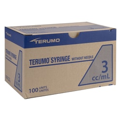 Med Vet International&nbsp;Terumo Syringe, 3mL, Luer Lock, 100/Box, SS-03L