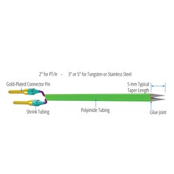 World Precision Instrument Tungsten Metal Electrodes Profile B, 76 mm long, 0.356 mm shaft-TST33A05KT