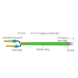 World Precision Instrument Tungsten Metal Electrodes Profile B, 76 mm long,