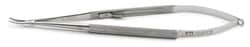 World Precision Instrument Needle Holder with Lock, 20cm, Curved, Smooth Jaws, 0.4mm Tips
