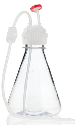 Foxx Life Sciences EZBio MTO 1L Flask Assembly, 53B VersaCap, PolyCarbonate (PC) Flat Base Flask, 6/CS