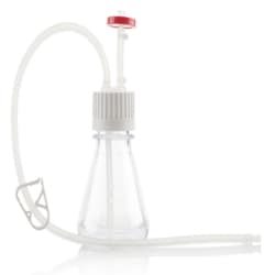 Foxx Life Sciences EZBiopure Flask Assembly, 250mL, 38-430 mm Cap, PolyCarbonate (PC) Flat Base Flask with, EZBioWeld Tubing and Luer, 10/CS