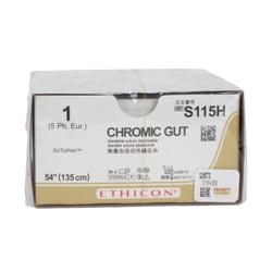 Med Vet International Ethicon Chromic Gut Suture, Size 1, No Needle, 54In,