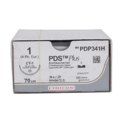 Med Vet International Ethicon PDS Plus Antibacterial Polydioxanone Suture,