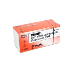 Med Vet International Oasis Monofyl (Poliglecaprone) Suture, Size 3-0,