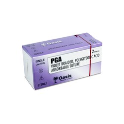 Med Vet International Oasis PGA Suture, Size 3-0, with NX-1 Needle, 12/box,
