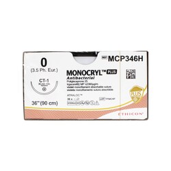 Med Vet International Ethicon Monocryl Plus Antibacterial Suture, Size
