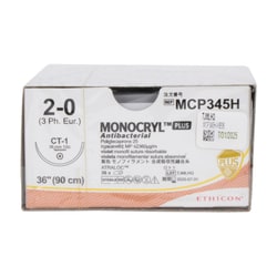 Med Vet International Ethicon Monocryl Plus Antibacterial Suture, Size