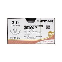 Med Vet International Ethicon Monocryl Plus Antibacterial Suture, Size