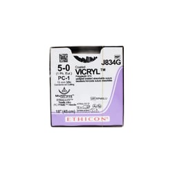 Med Vet International Ethicon Vicryl Polyglactin 910 Suture, Size 5-0,