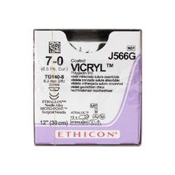 Med Vet International Ethicon Vicryl Polyglactin 910 Suture, Size 7-0,