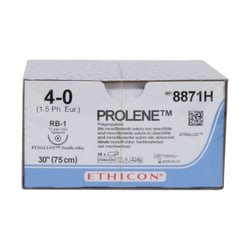 Med Vet International Ethicon Prolene Polypropylene Suture, Size 4-0, RB-1,
