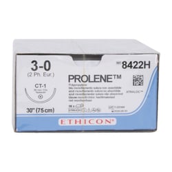 Med Vet International Ethicon Prolene Polypropylene Suture, Size 3-0, CT-1,