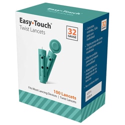 Med Vet International EasyTouch Twist Lancets, 32G, 100/Box, Quantity:
