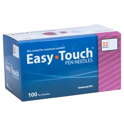 Med Vet International EasyTouch Pen Needles, 32G x 1/4in, 100/Box, Quantity: