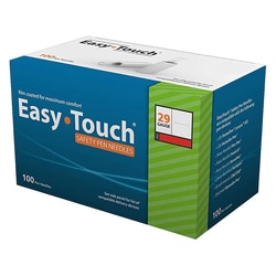 Med Vet International EasyTouch Safety Pen Needles, 29G x 3/16in, 100/Box,