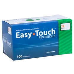 Med Vet International EasyTouch Pen Needles, 29G x 0.5in, 100/Box, Quantity: