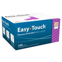 Med Vet International EasyTouch Pressure-Activated Safety Lancets, 28G
