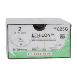 Med Vet International Ethicon Ethilon Nylon Suture, Size 2, TP-1, 60In,