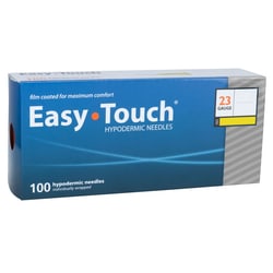 Med Vet International EasyTouch Hypodermic Needles, 23G x 1in, 100/Box,